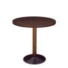 mesa 4610 columan de madera y tablero melamina redonda REYMA