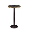 Mesa 7108 con tablero siena aro latón REYMA