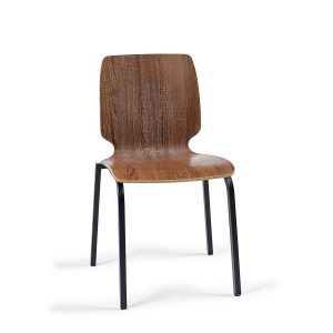 Chaise Denver – M-4 Noir, Bois noyer vintage