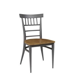 silla nevada con armazon pintado grafito y asiento macizo
