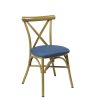 Silla Atico bambu tapizado azul