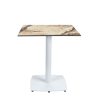 Mesa Hanover blanca con tablero compact marmol almeria