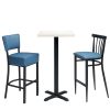 conjunto banqueta bohemia y baltimore con tapizado azul REYMA
