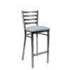 Banqueta america latonada tapizado celeste