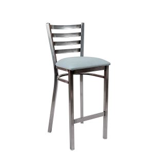 Banqueta america latonada tapizado celeste