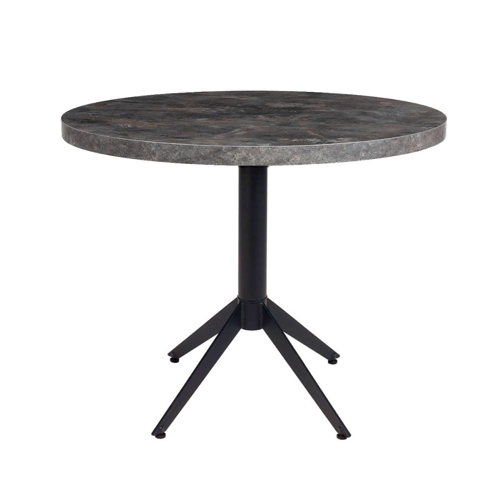 mesa milano con tablero redondo melamina piedra
