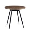 mesa copenhagen negra con tablero redondo melamina bronce