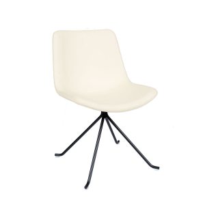 Luxemburgo silla pie B5 negro tapziado blanco
