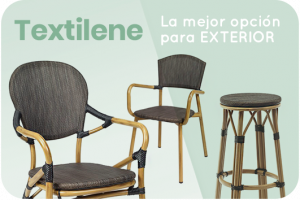 mobiliario tapizado en textilene para exterior