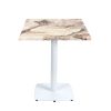 Mesa hanover blanca con tablero marmol almeria