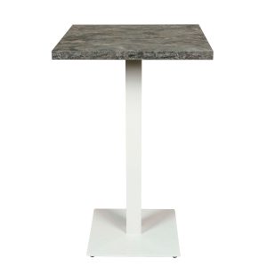 mesa munich alta blanca tablero cuadrado melamina piedra