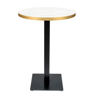 mesa munich alta negro melamina marmol bianco canto dorado