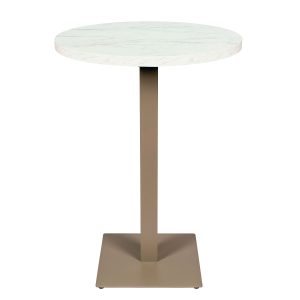 mesa munich alta taupe tablero melamiana marmol bianco