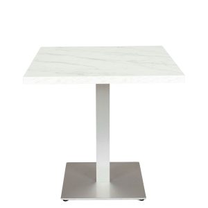 mesa munich aluminio tablero cuadrado melamina marmol bianco