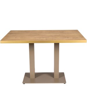 mesa munich rectangular taupe tablero melamina roble atlas canto dorado