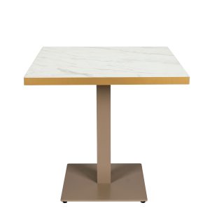 MUNICH taupe tablero cuadrado melamina marmol bianco canto dorado