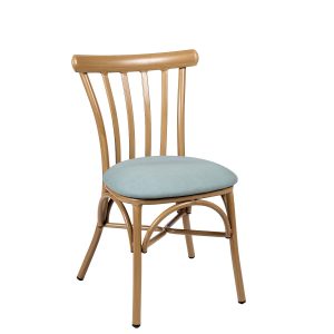 silla portico deco roble natural tapizado celeste