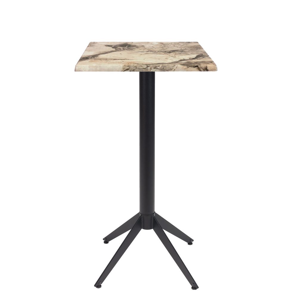 mesa milano alta con tablero cuadrado marmol almeria