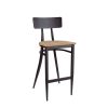 banqueta montana grafito con asiento laminado roble vintage REYMA