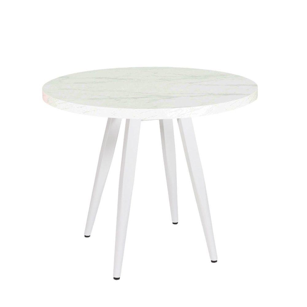 Mesa sanghai-V tablero redondo melamina marmol bianco