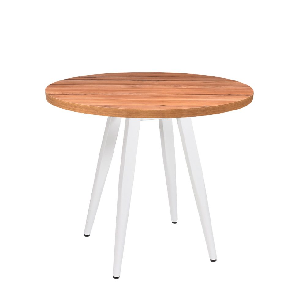 Mesa sanghai-V tablero redondo melamina olmo