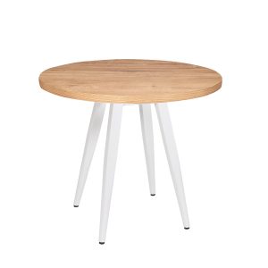 Mesa sanghai-V tablero redondo melamina roble atlas