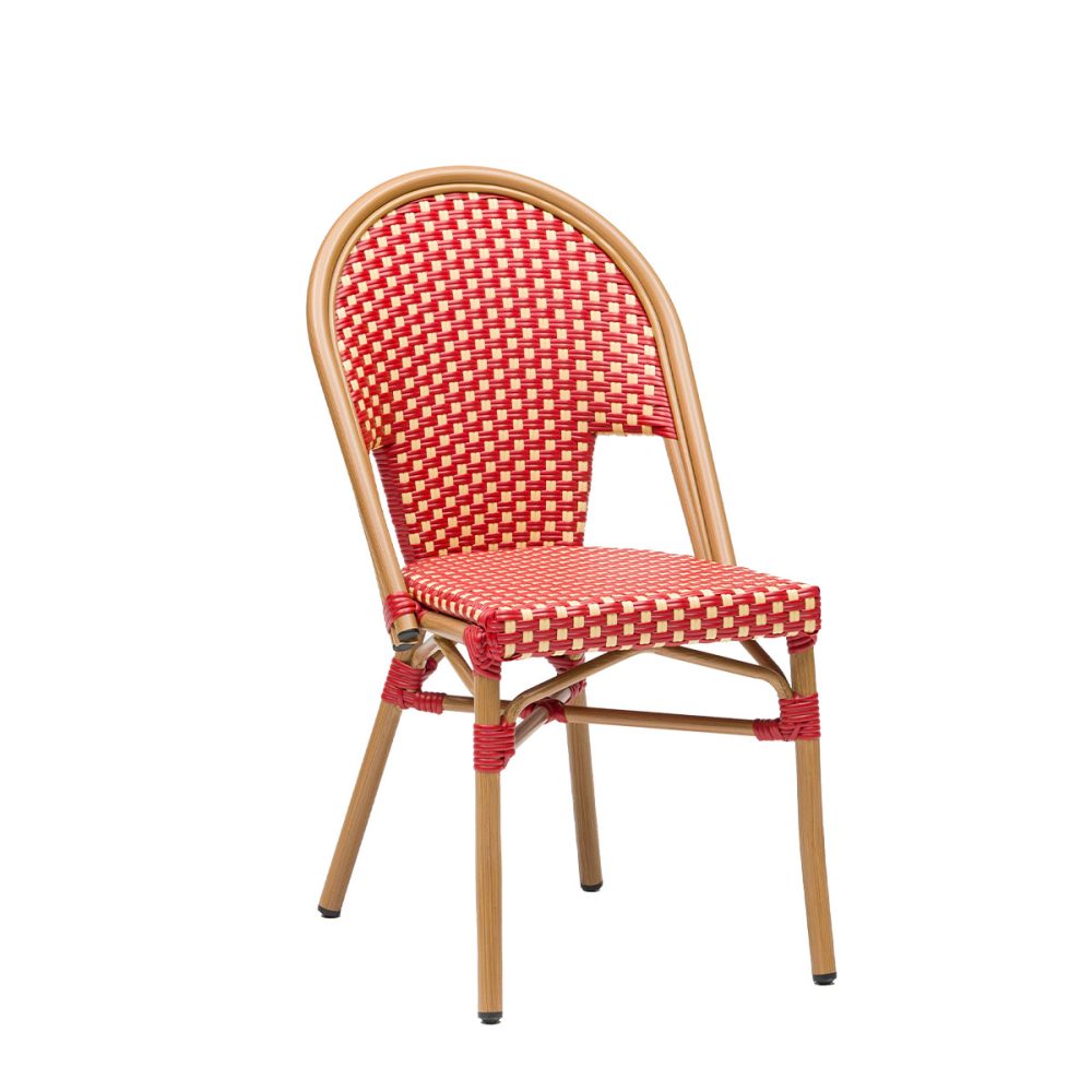 silla tivoli roble natural medula rojo y crema