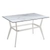 Mesa mauricio rectangular bambu blanco con tablero compact marmol olimpo