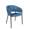 Sillon Nara negro con asiento tapizado azul