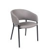Sillon Nara negro con asiento tapizado gris