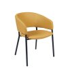 Sillon Nara negro con asiento tapizado mostaza