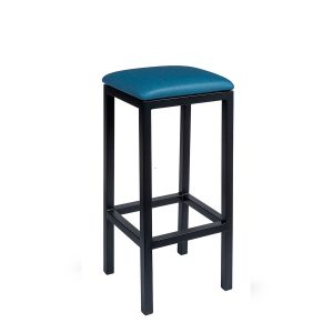 Banqueta mónaco plus pintada negro tapizado azul