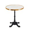 Mesa Paris 4P tablero redondo marmol aro latón