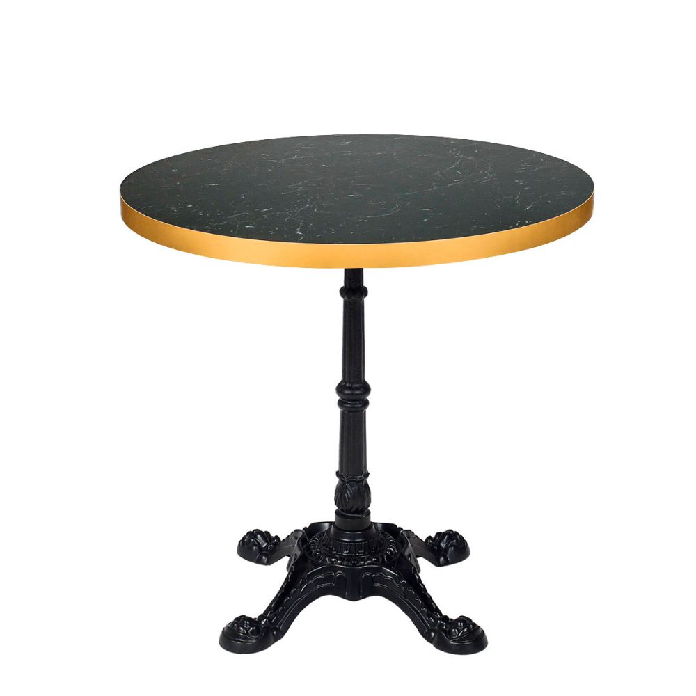 mesa paris tablero redondo melamina zeus canto dorado