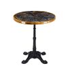 Mesa Paris 4P tablero redondo sienna aro laton