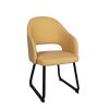 Sillon Cremona pie W tapizado mostaza