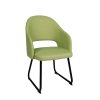 Sillon Cremona pie W tapizado verde