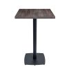mesa hanover alta con base negra y tablero egger ebano REYMA