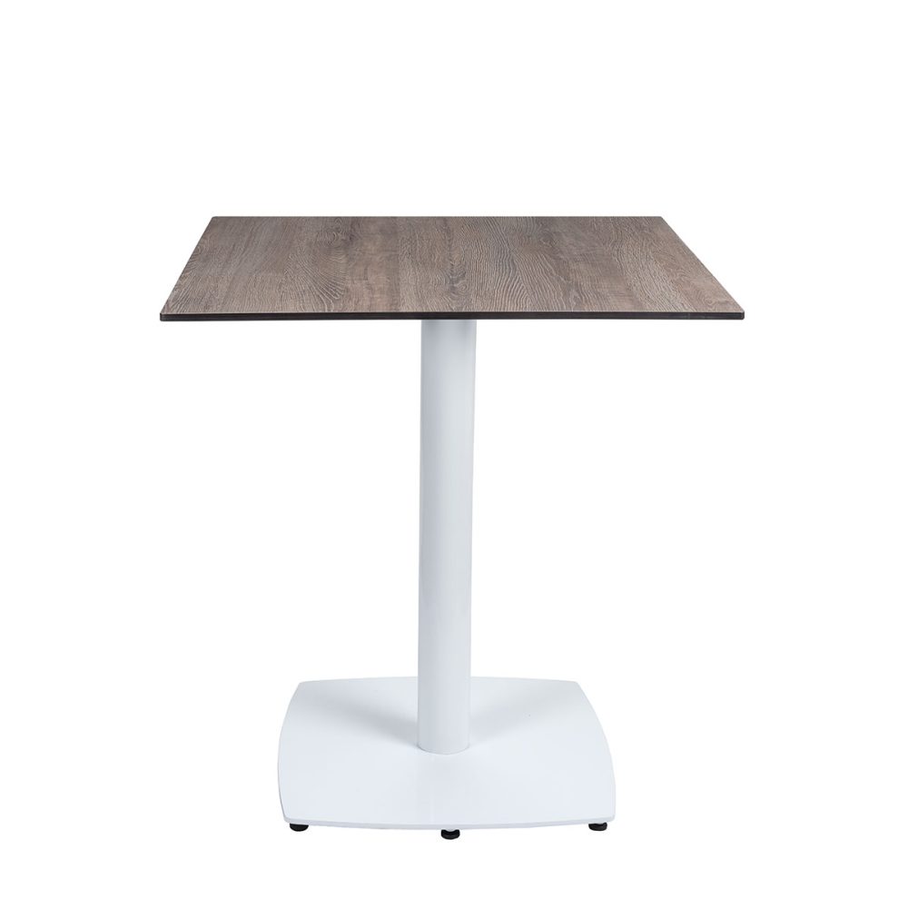 mesa hanover blanca con tablero cuadrado compact pompeya