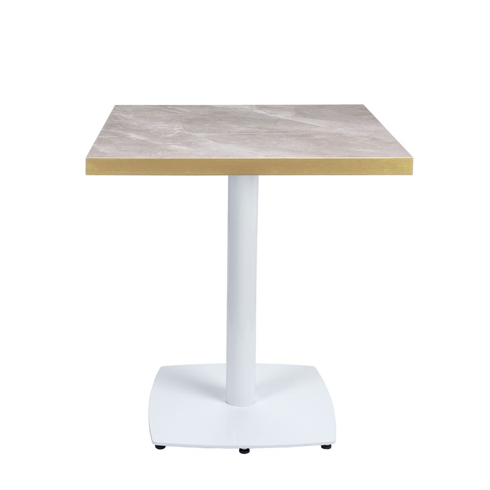 mesa hanover blanca con tablero cuadrado metalmelamina Atenea