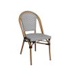 Silla Tivoli deco bambú textilene negro y blanco