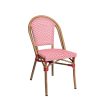 Silla Tivoli deco bambú textilene rojo y blanco