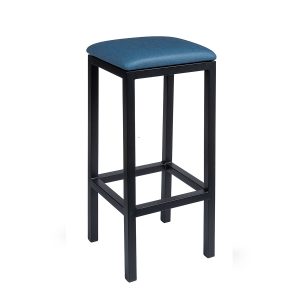 Banqueta mónaco plus pintada negro tapizado azul
