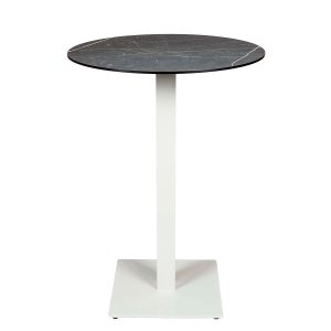 mesa munich alta blanca tablero redondo compact marmol samas