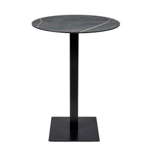 mesa munich alta negra tablero compact marmol samas redondo