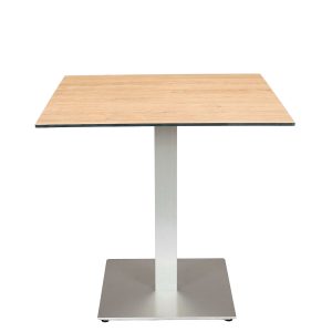 mesa munich aluminio tablero compact roble nudos cuadrado