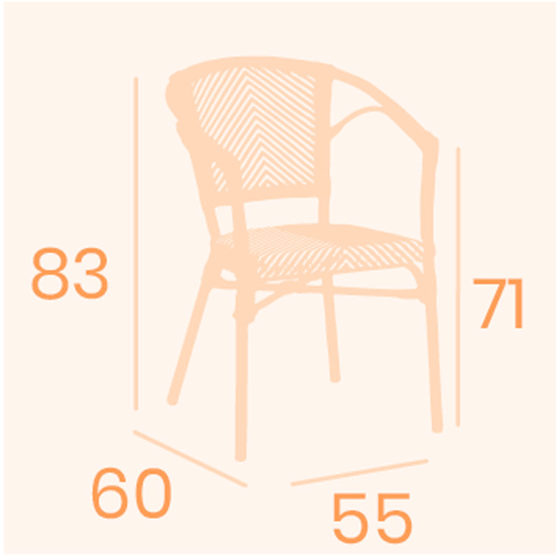 Dimensiones sillón St.Tropez REYMA