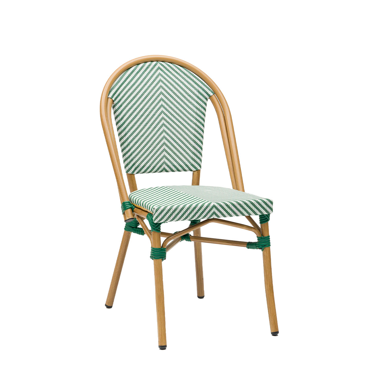 silla tivoli ROBLE natural textilene verde y blanco