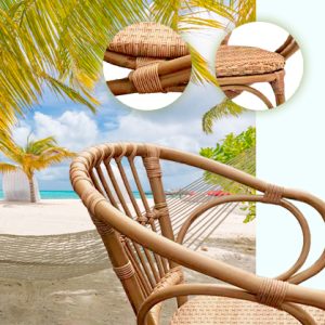 sillón para hostelería en aluminio deco bambú Bora