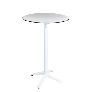 mesa islandia alta blanca tablero compact redondo blanco nature